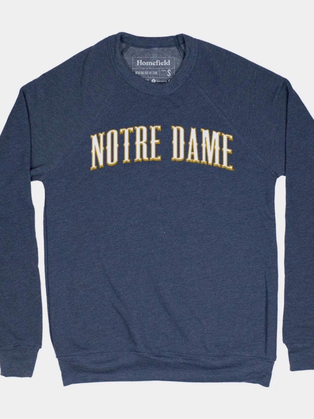 Homefield Notre Dame Navy Crewneck Sweatshirt Vintage Logo Sz XL